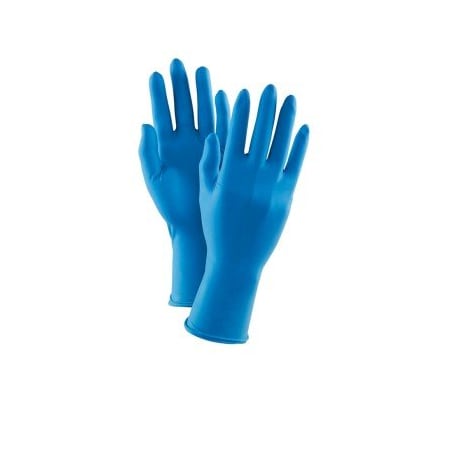 Ansell Disposable Gloves, 16.5 mil Tips/11.4 mil Palm Palm, Latex, Powder-Free, M, 50 PK, Blue GLV165-M
